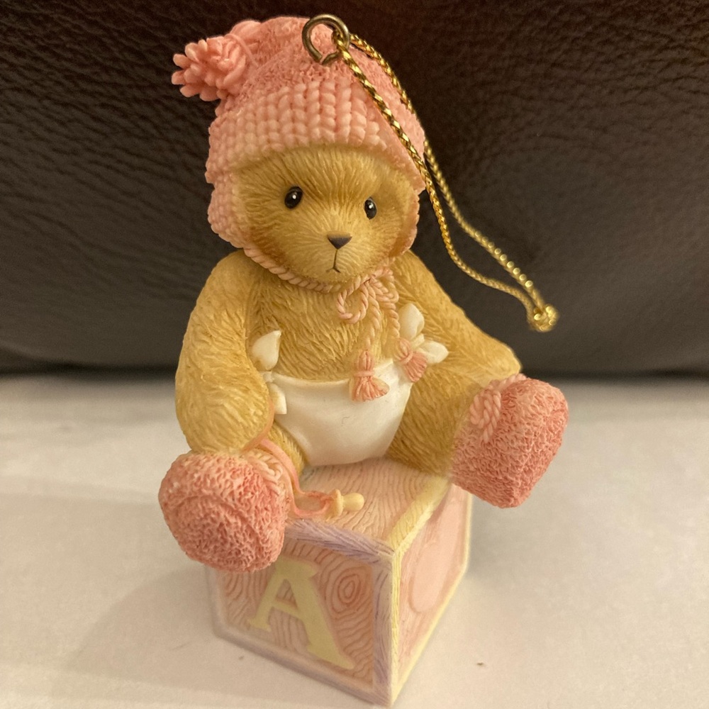 (3 for $40) CHERISHED TEDDIES Baby Teddy On Block Ornament